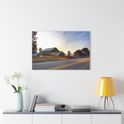 U R There Photography Wilder Road Foggy Morning Greys Rustic Farmhouse Acrylic Wall Print