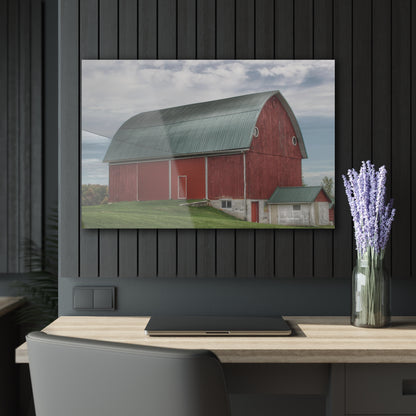 U R There Photography Elmwood Road Red I Rustic Farmhouse Acrylic Wall Print 30″ x 20″ (Horizontal) 0.25''