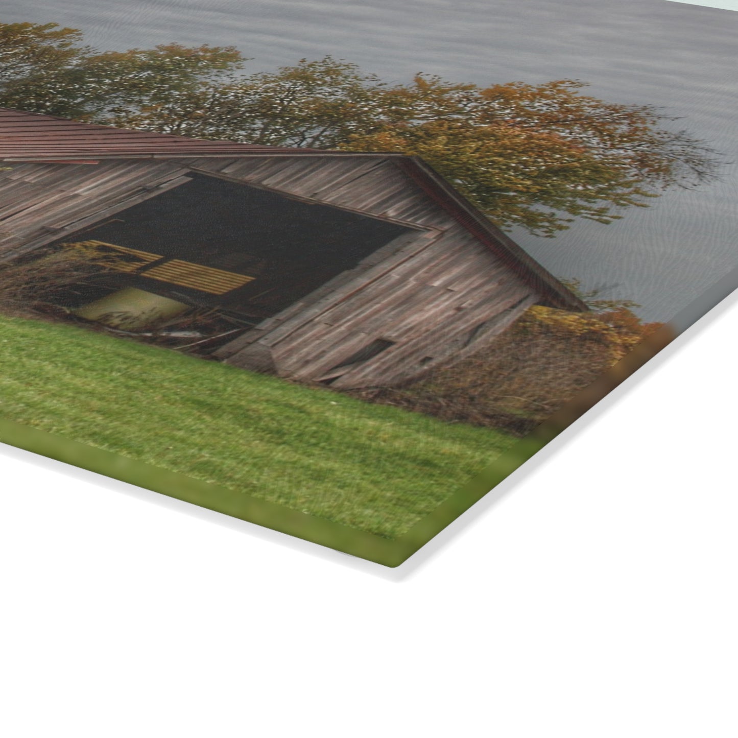 U R There Photography Stewart Road Little Grey Rustic Farmhouse Tempered-Glass Cutting Board