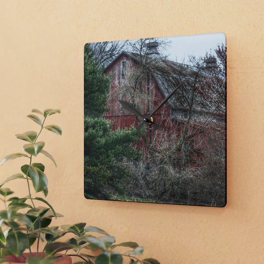 U R There Photography Morris Road Hidden Rustic Farmhouse Acrylic Analog Wall Clock