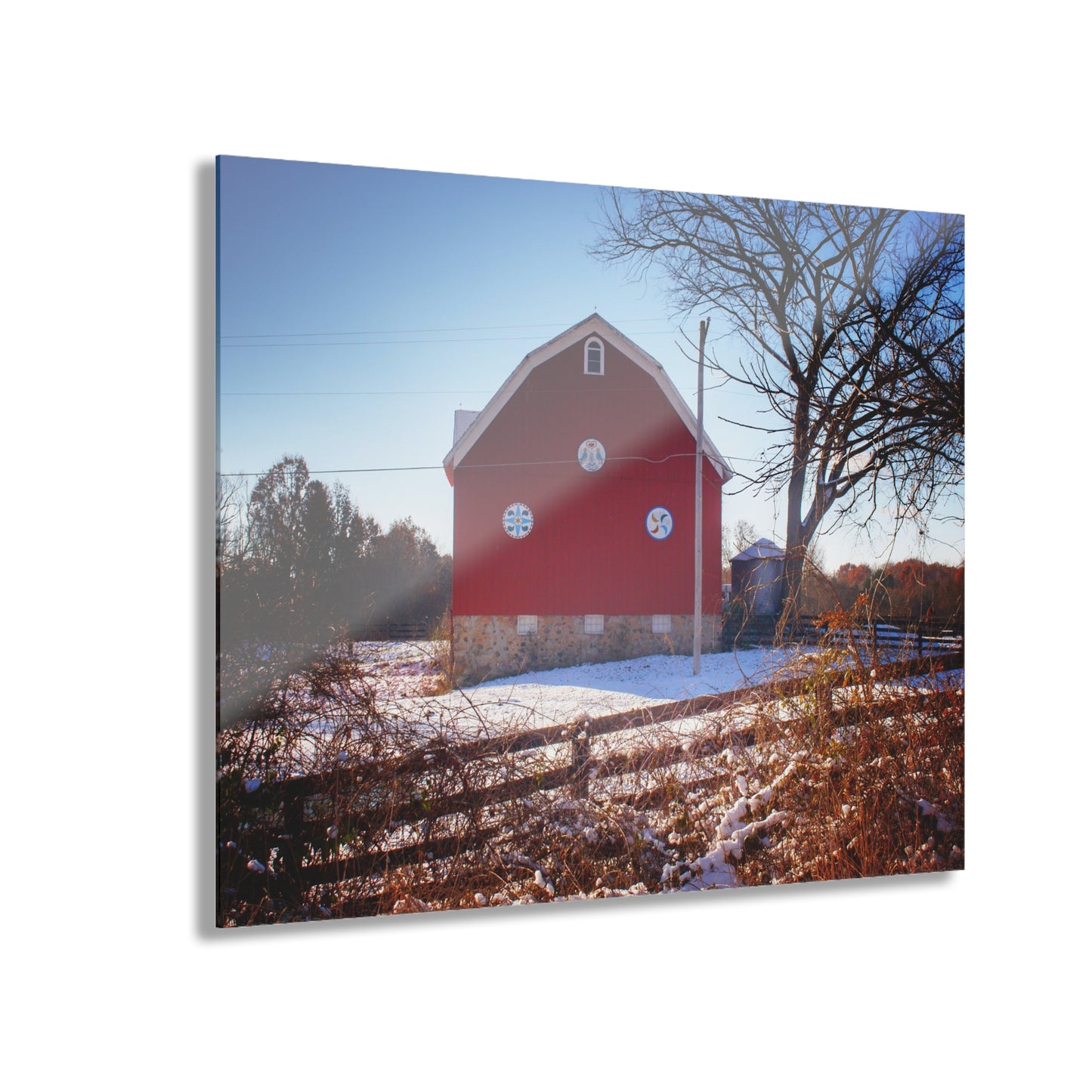 U R There Photography Groveland Red Rustic Farmhouse Acrylic Wall Print