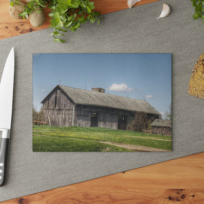 U R There Photography Wilder Road Grey II Rustic Farmhouse Tempered-Glass Cutting Board