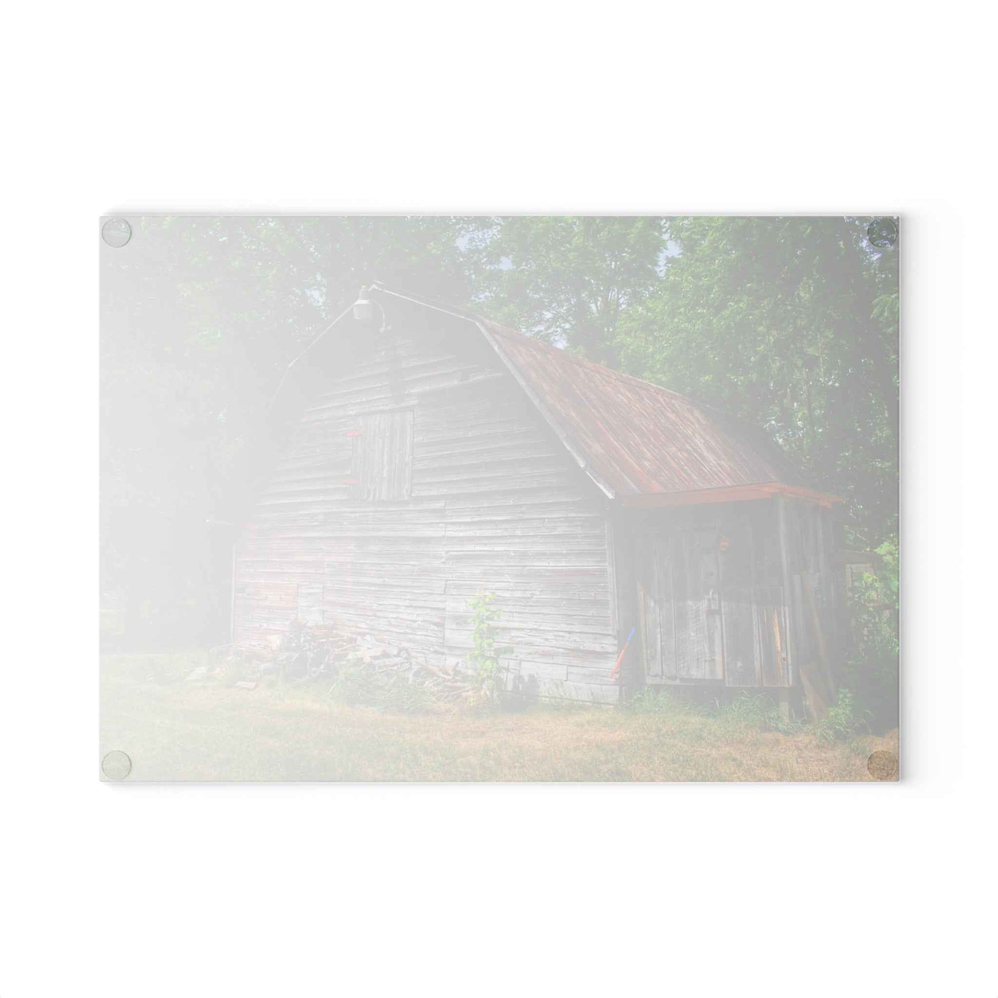 U R There Photography Roadside Grey Rustic Farmhouse Tempered-Glass Cutting Board