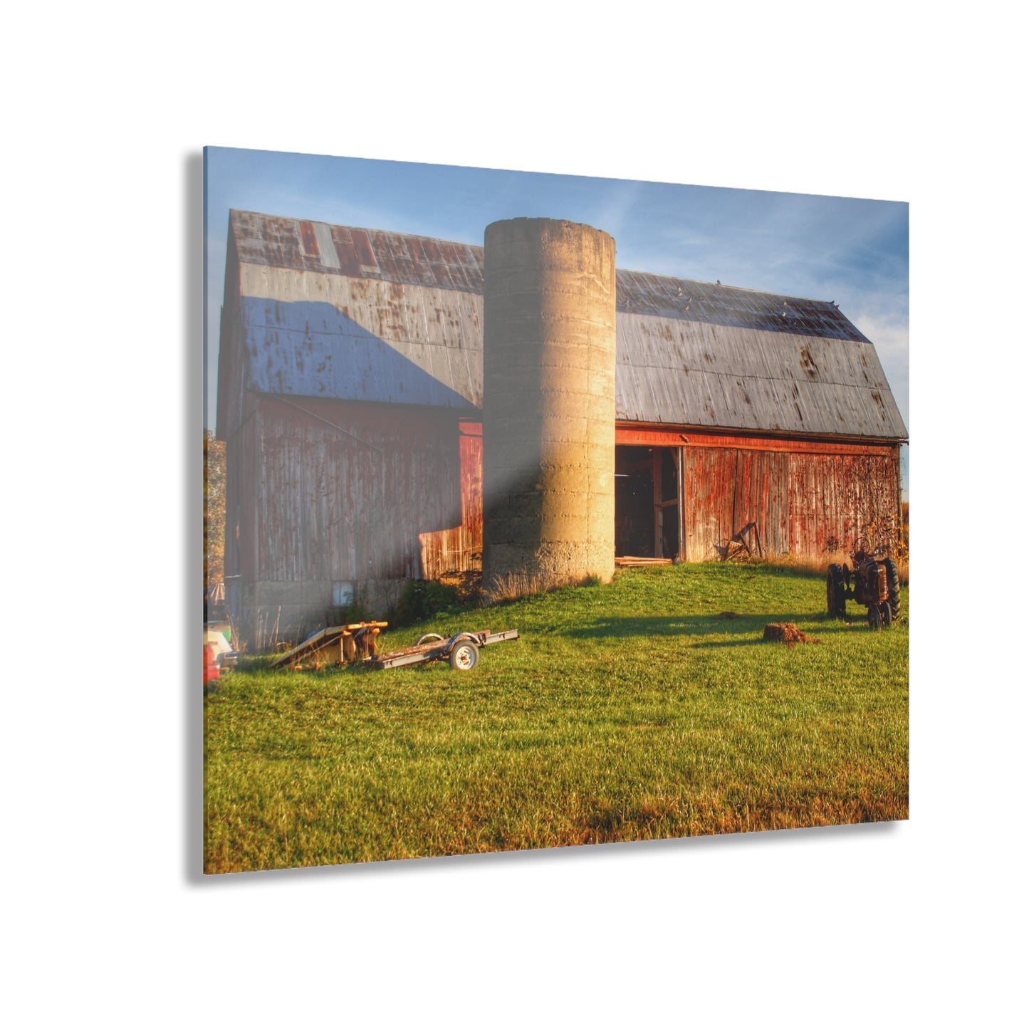 U R There Photography Peck Road Red and Silo Rustic Farmhouse Acrylic Wall Print