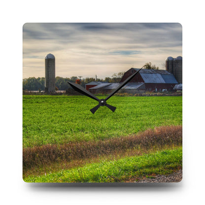 U R There Photography Shepard Road Farm I Rustic Farmhouse Acrylic Analog Wall Clock
