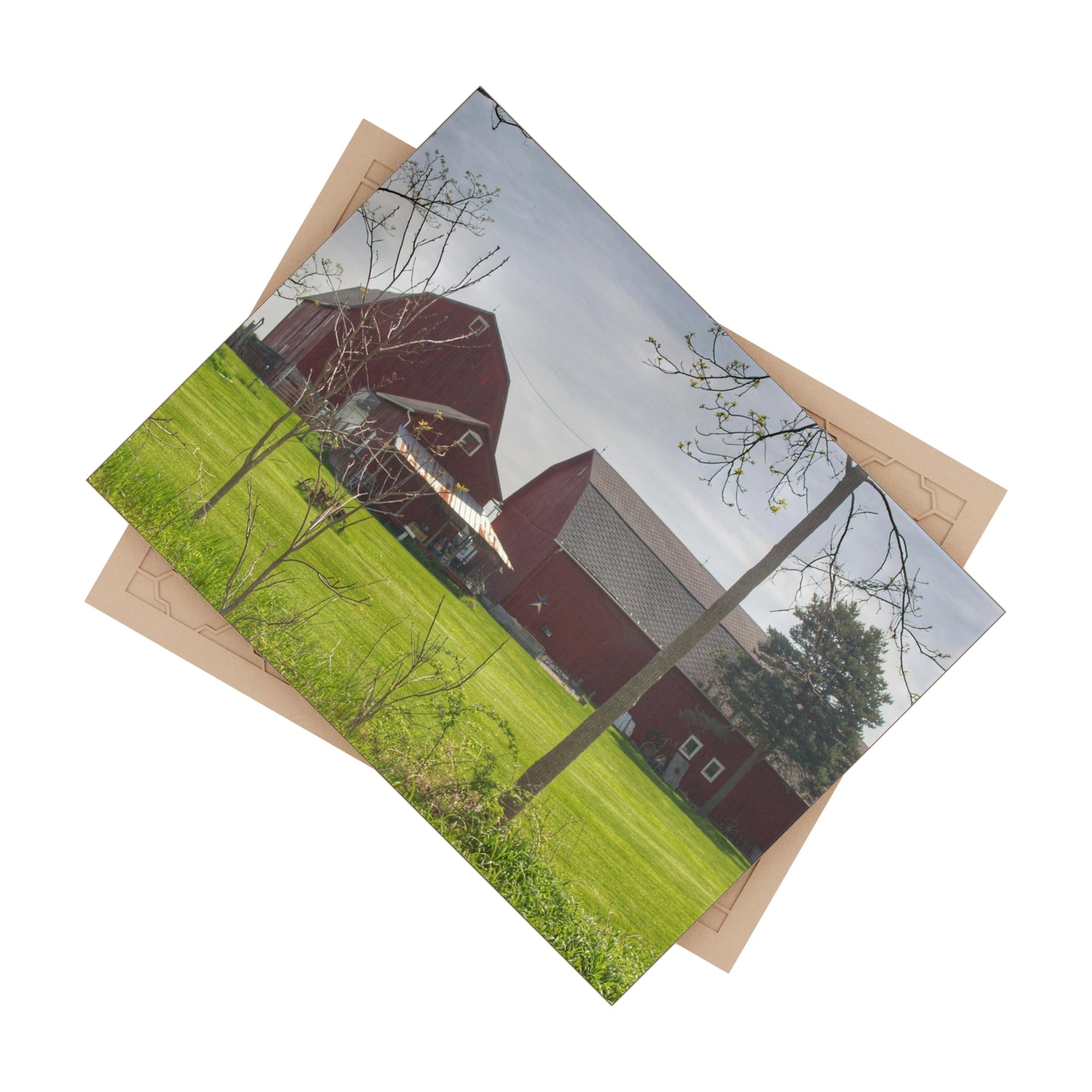 U R There Photography Bishop Road Reds I Rustic Farmhouse Decorative Ceramic Tile
