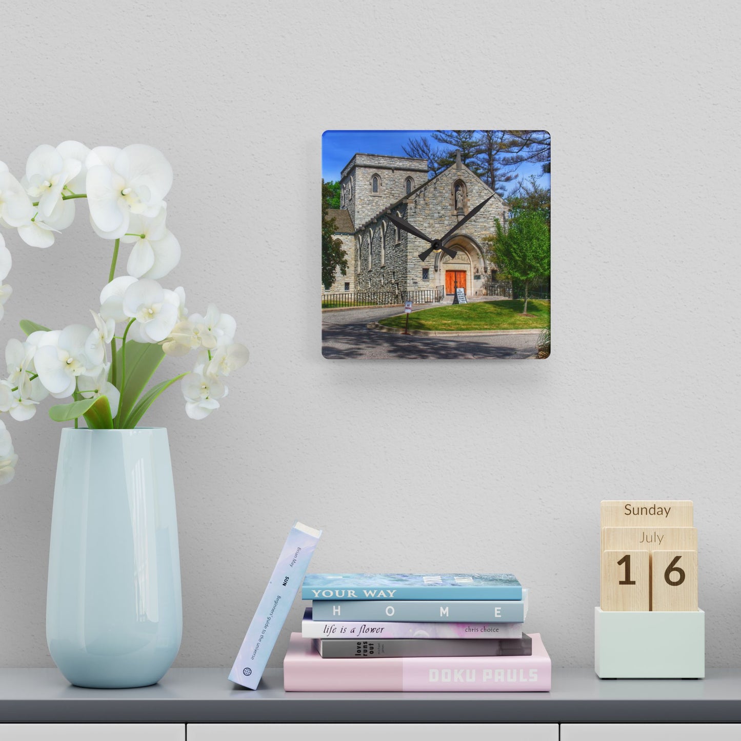 U R There Photography Saint Hugo of the Hills II Rustic Farmhouse Acrylic Analog Wall Clock