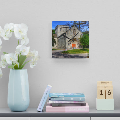 U R There Photography Saint Hugo of the Hills II Rustic Farmhouse Acrylic Analog Wall Clock
