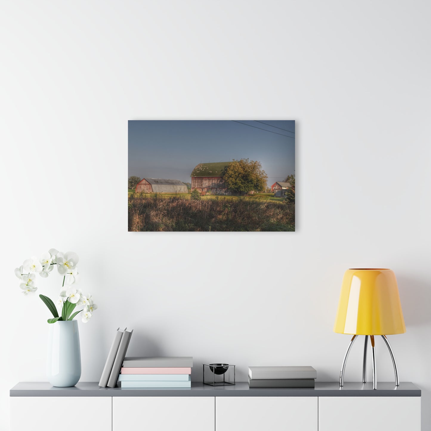 U R There Photography Summers Road Reds Rustic Farmhouse Acrylic Wall Print