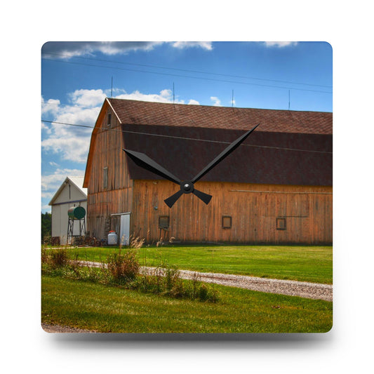 Bristol Gold Rustic Farmhouse Acrylic Analog Wall Clock 10.75'' × 10.75'' (Square)
