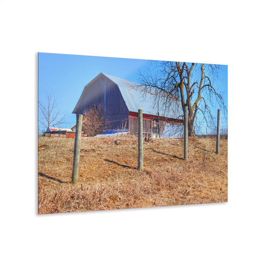 U R There Photography Marathon Haybarn on the Hill II Rustic Farmhouse Acrylic Wall Print