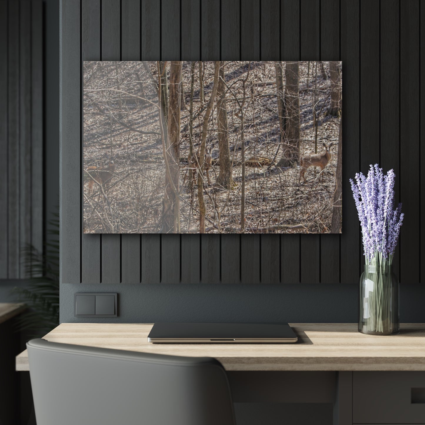 U R There Photography Three Does of Dryden Rustic Farmhouse Acrylic Wall Print
