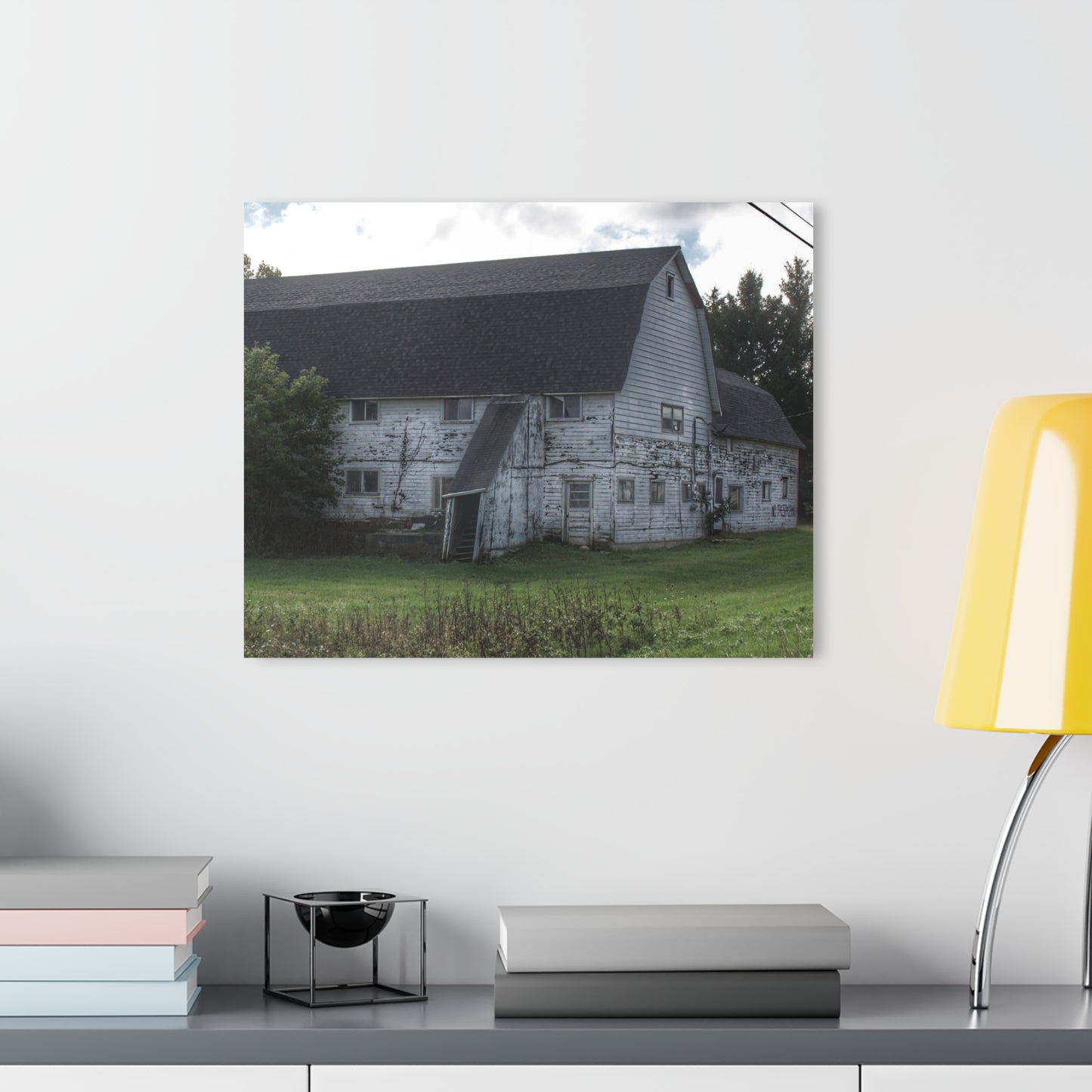U R There Photography Metamora M-24 White Rustic Farmhouse Acrylic Wall Print