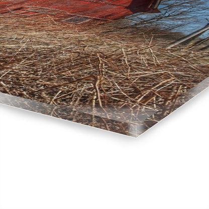 U R There Photography East Dodge Road Red Rustic Farmhouse Acrylic Wall Print