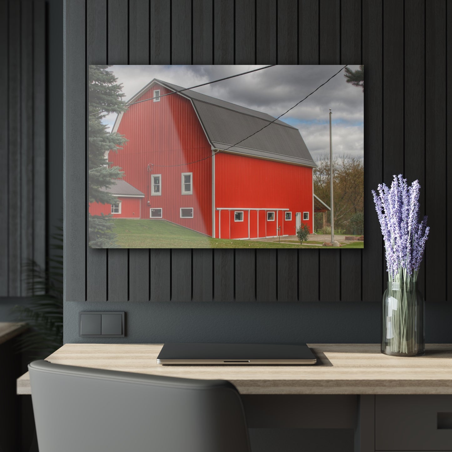 U R There Photography Connell Road Modern Red Rustic Farmhouse Acrylic Wall Print