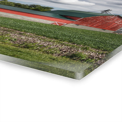 U R There Photography Haines Road Cornfield Reds Rustic Farmhouse Acrylic Wall Print