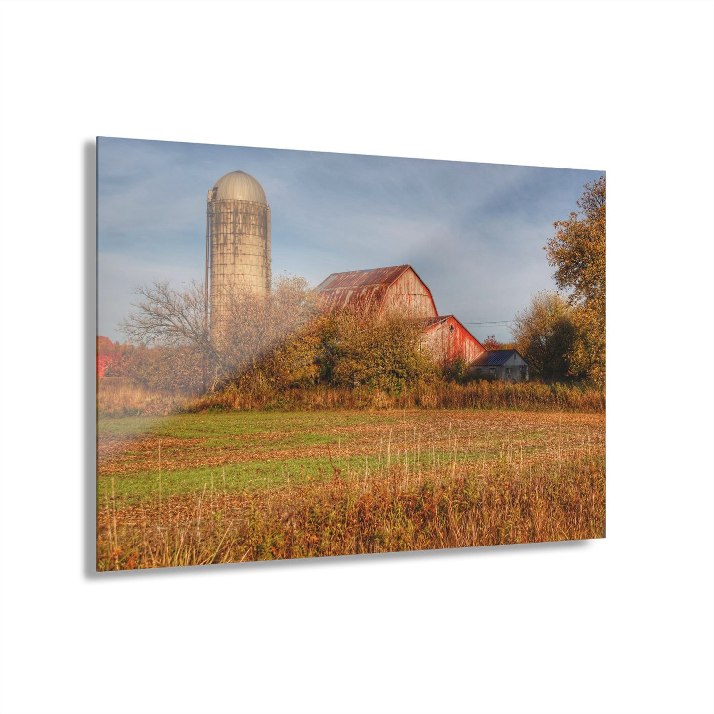 U R There Photography Cade Road Red and Silo Rustic Farmhouse Acrylic Wall Print