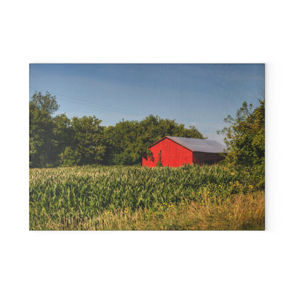 U R There Photography Willard Road Red II Rustic Farmhouse Tempered-Glass Cutting Board