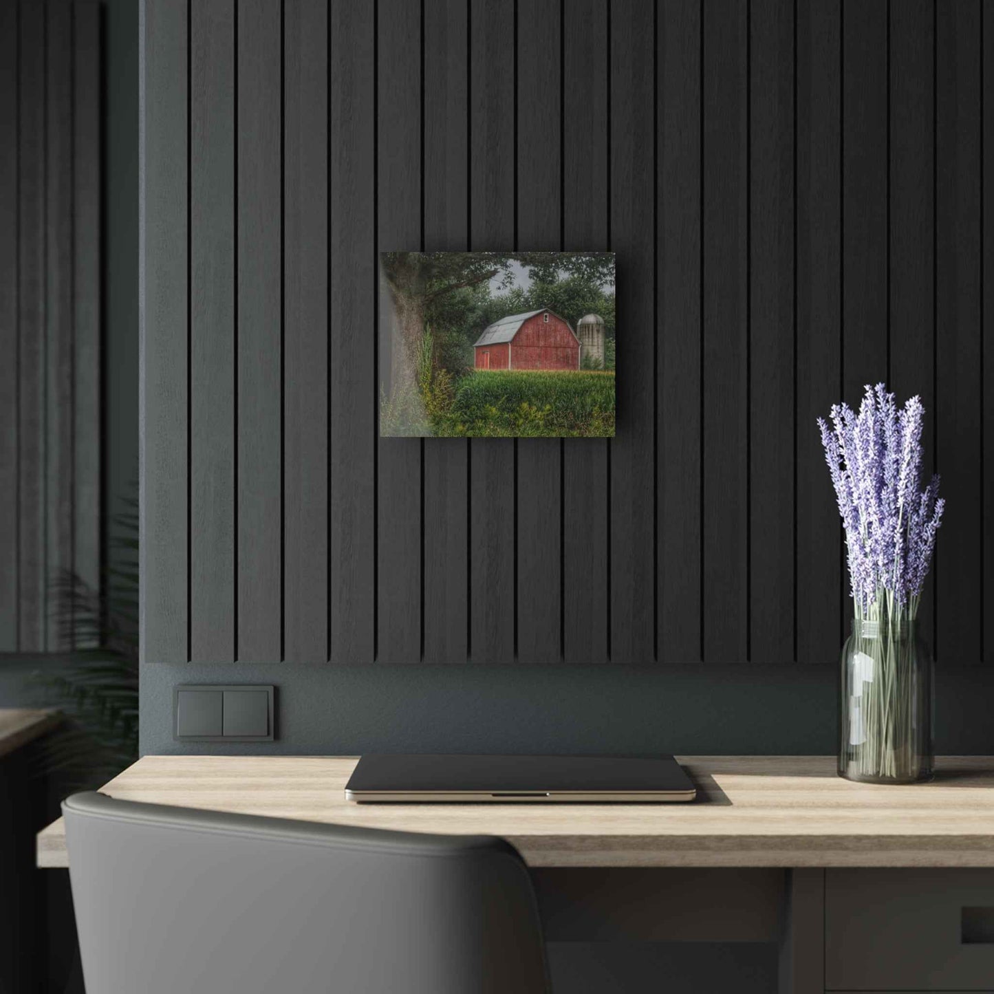 U R There Photography Mayville Lapeer Road Red Rustic Farmhouse Acrylic Wall Print