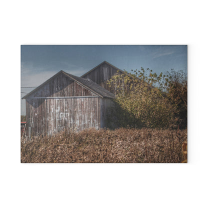 U R There Photography Fulmer Road Greys Rustic Farmhouse Tempered-Glass Cutting Board