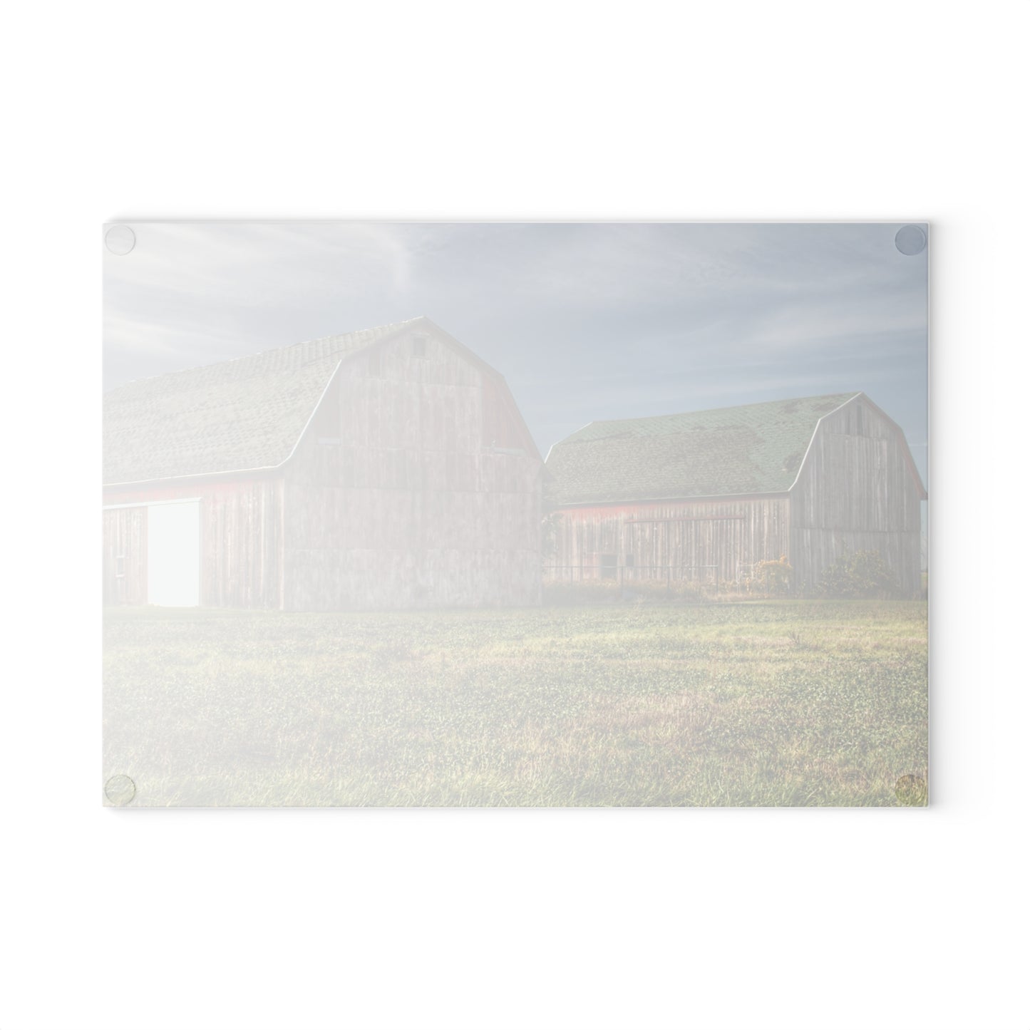 U R There Photography Vassar Twin Reds Rustic Farmhouse Tempered-Glass Cutting Board