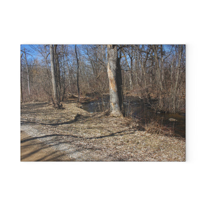U R There Photography Creekside Seating Rustic Farmhouse Tempered-Glass Cutting Board