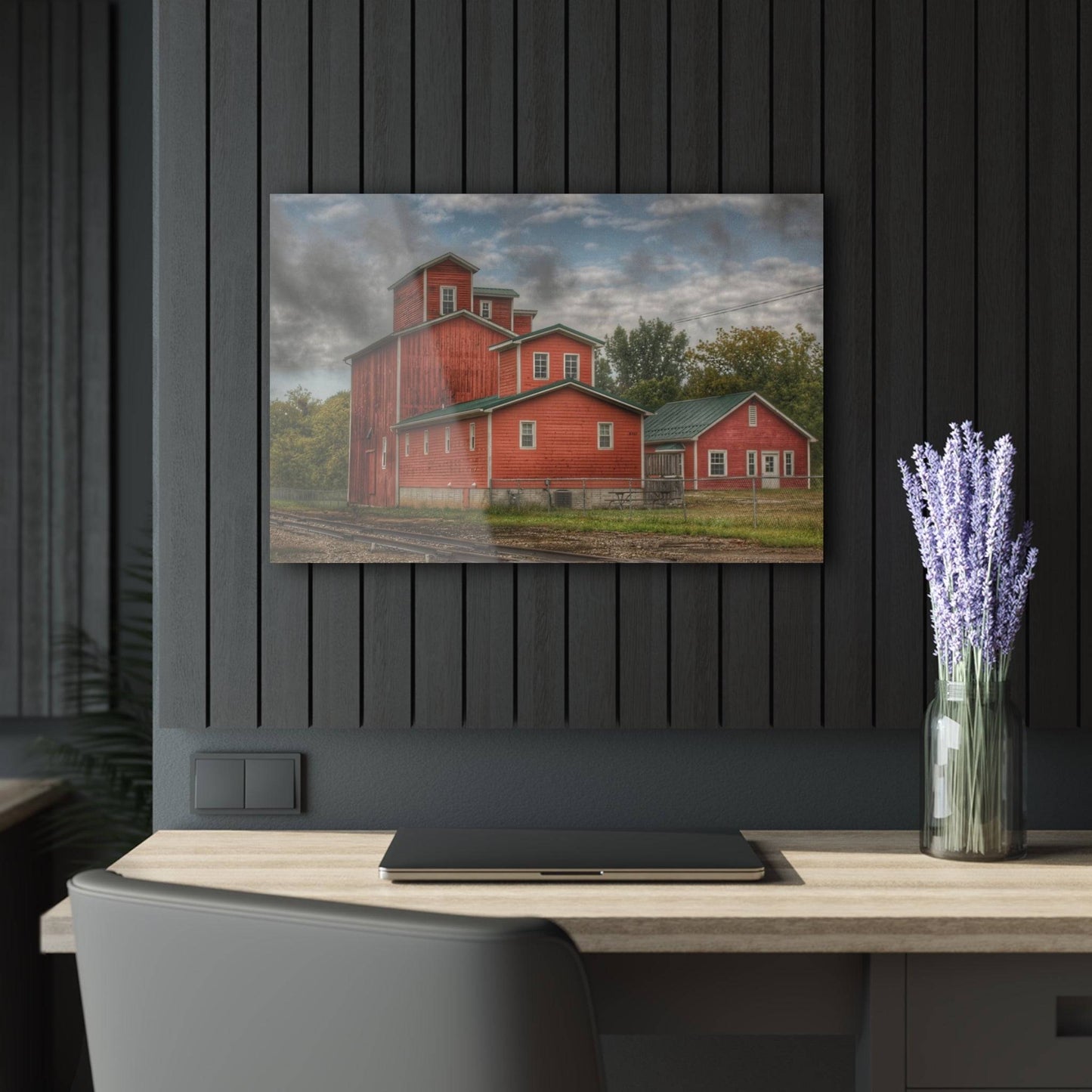 Barn Boutique Modern Farmhouse Acrylic Wall Print| Aside the Tracks in Clifford