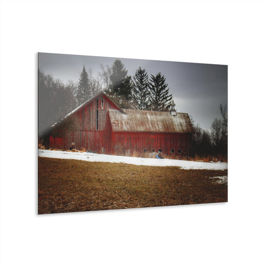 U R There Photography Blacks Corners Road Red Rustic Farmhouse Acrylic Wall Print