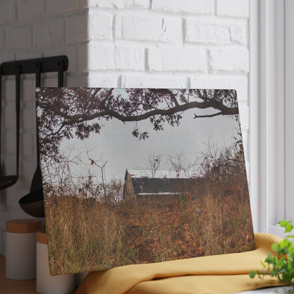 U R There Photography North Oxford Road Grey III Rustic Farmhouse Tempered-Glass Cutting Board