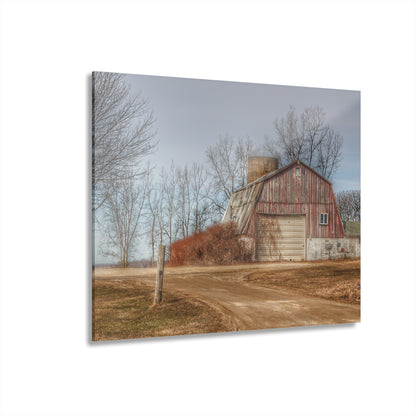 U R There Photography Maple Valley Road Red I Rustic Farmhouse Acrylic Wall Print