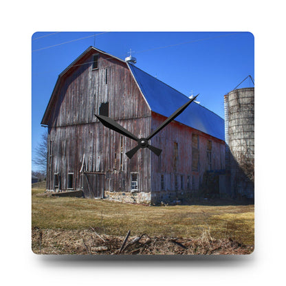 U R There Photography North Irish Red I Rustic Farmhouse Acrylic Analog Wall Clock