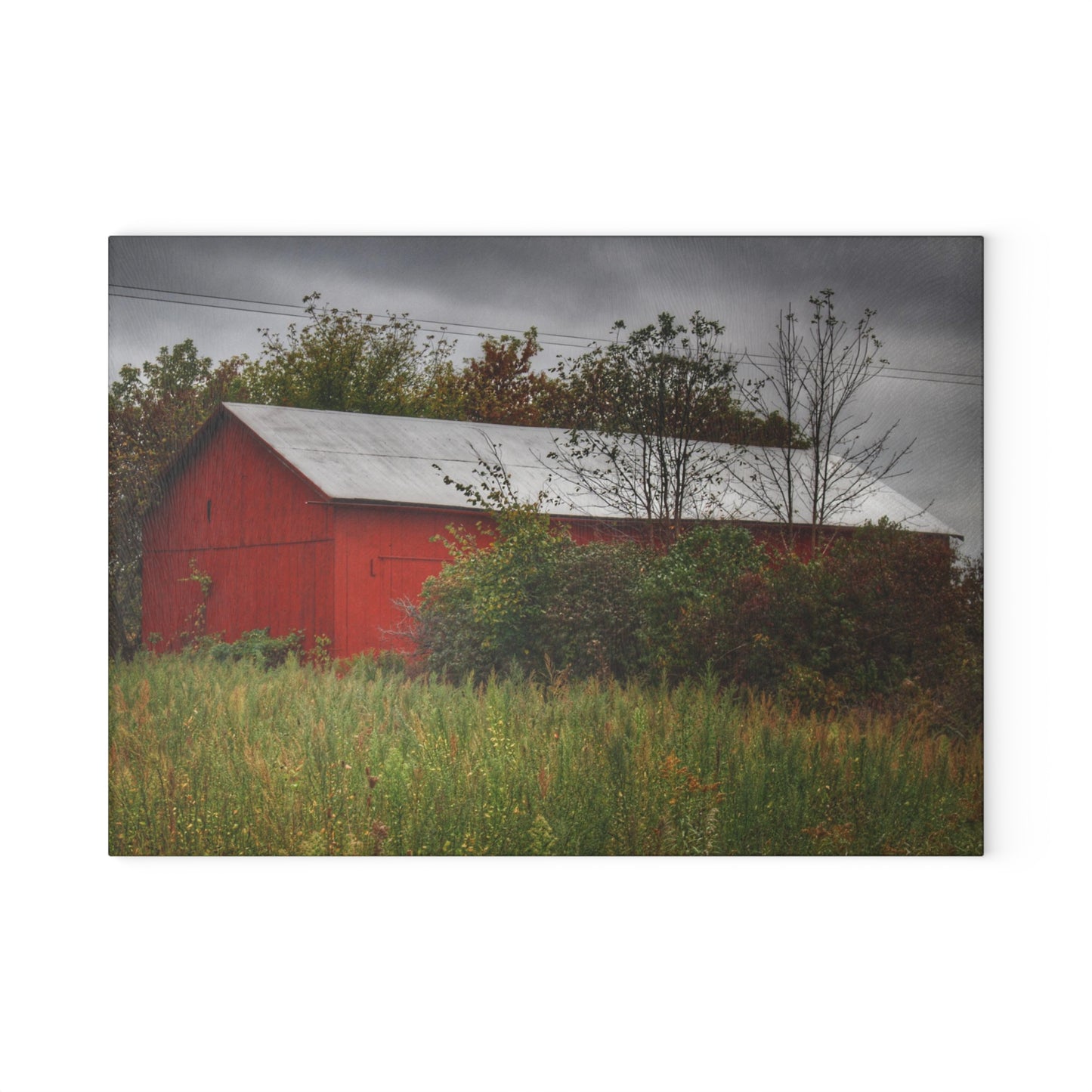 Barn Boutique Rustic Tempered-Glass Cutting Board| Willard Road Red I