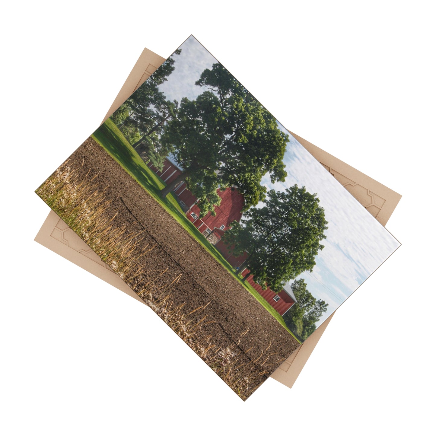 U R There Photography Catlin Road Red II Rustic Farmhouse Decorative Ceramic Tile