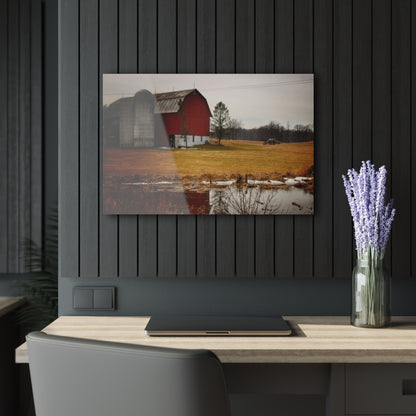 U R There Photography Havens Road Red Rustic Farmhouse Acrylic Wall Print