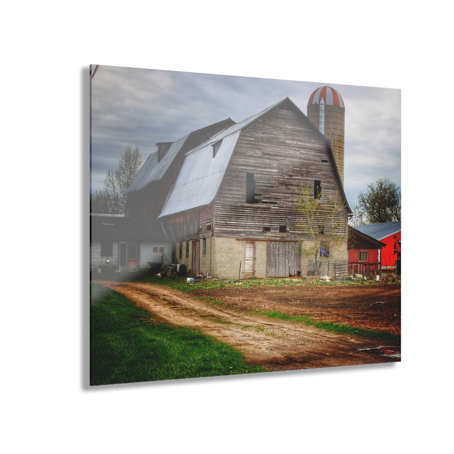 U R There Photography Murphy Lake Road Grey l Rustic Farmhouse Acrylic Wall Print