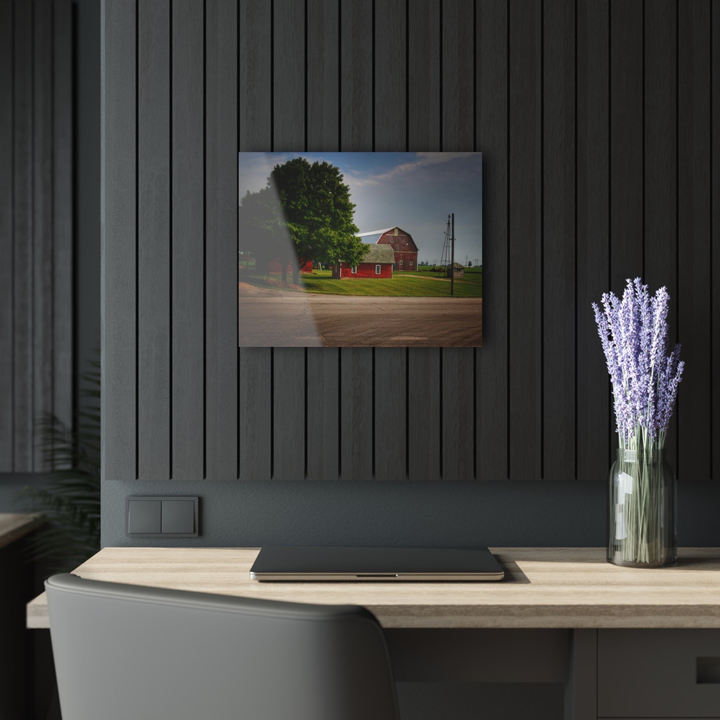 U R There Photography Bradford Road Reds Rustic Farmhouse Acrylic Wall Print