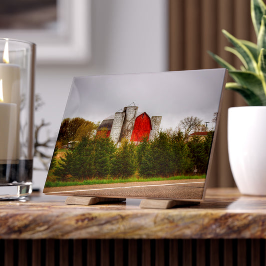 U R There Photography Castle Corner Red II Rustic Farmhouse Decorative Ceramic Tile