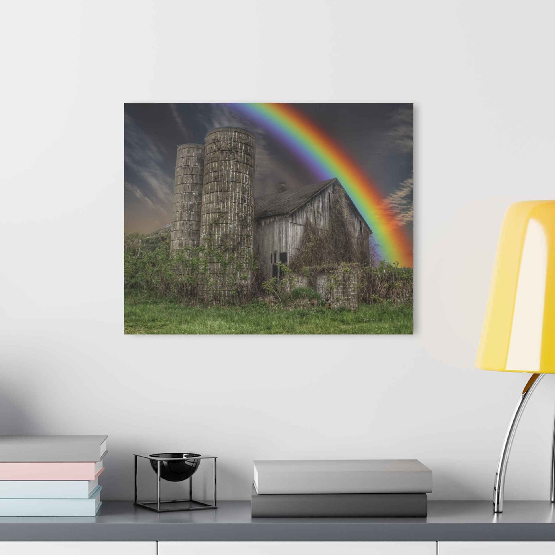 U R There Photography Somewhere Under the Rainbow Rustic Farmhouse Acrylic Wall Print