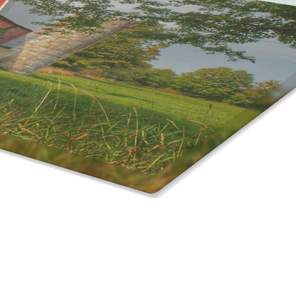 U R There Photography Crawford Road Red I Rustic Farmhouse Tempered-Glass Cutting Board