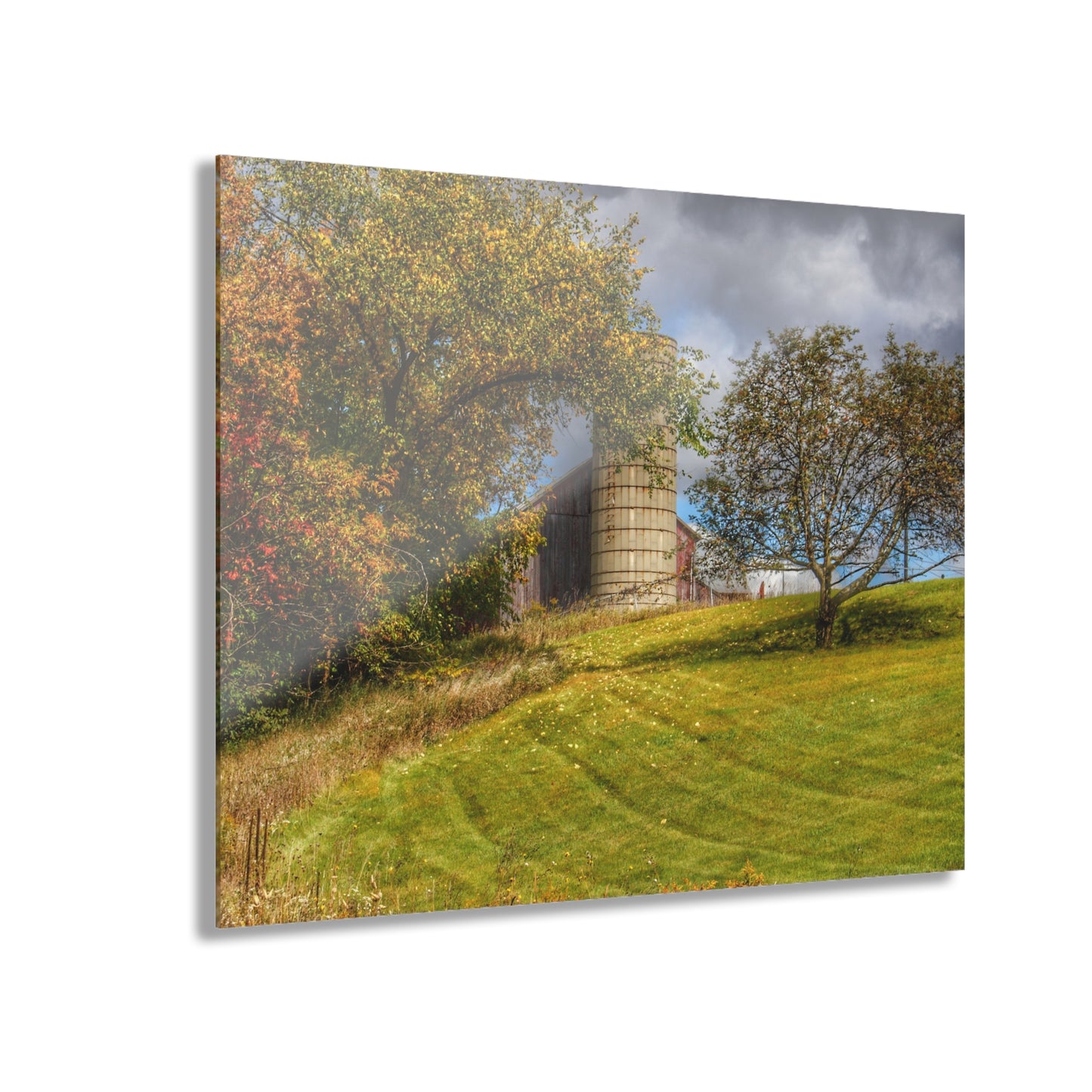 U R There Photography M-24 Hilltop Grey Rustic Farmhouse Acrylic Wall Print