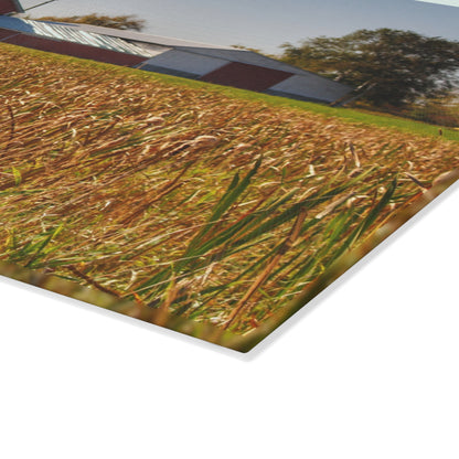 U R There Photography Oak Road Farm Rustic Farmhouse Tempered-Glass Cutting Board