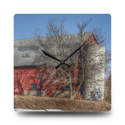 U R There Photography Van Dyke Red II Rustic Farmhouse Acrylic Analog Wall Clock