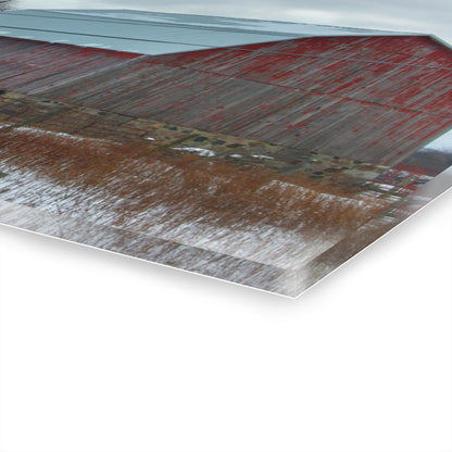 U R There Photography Lake Pleasant Stone Red and Little Grey Rustic Farmhouse Acrylic Wall Print