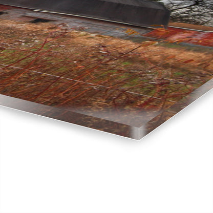 U R There Photography Field Grey and Little Red Rustic Farmhouse Acrylic Wall Print