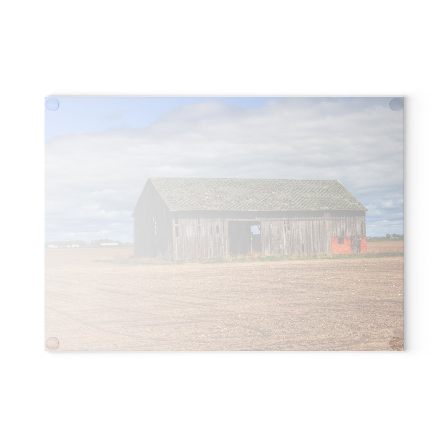 U R There Photography Rescue Road Grey Rustic Farmhouse Tempered-Glass Cutting Board