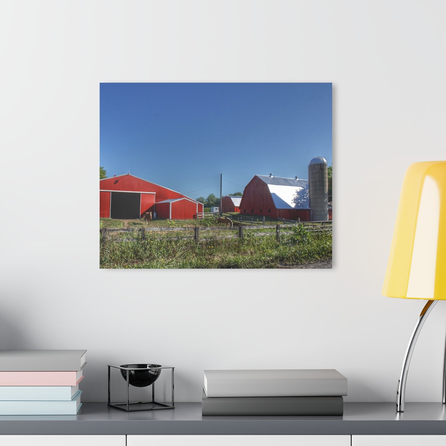 U R There Photography Mount Morris Road Farm and Horse Rustic Farmhouse Acrylic Wall Print
