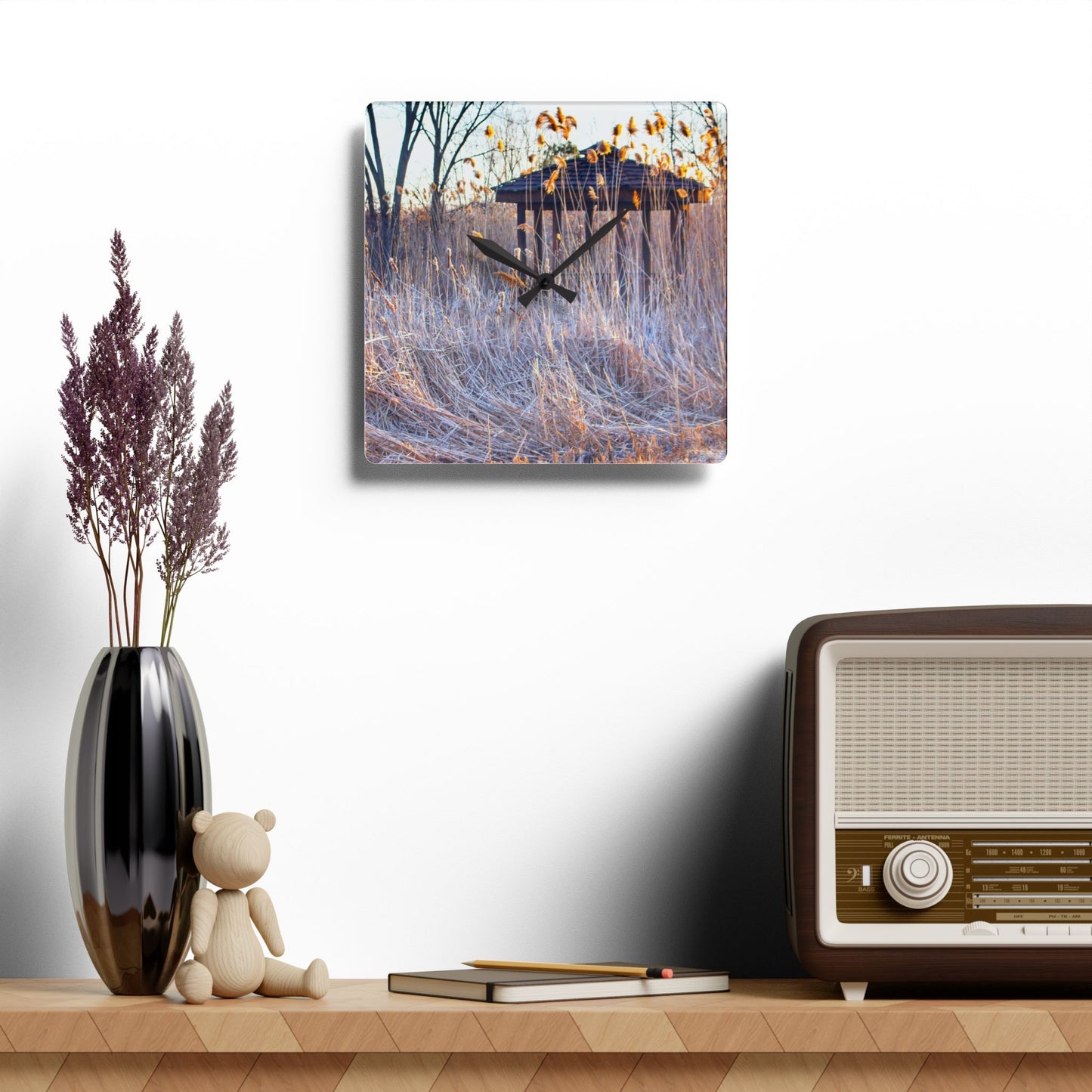 U R There Photography Haines Hidden Gazebo Rustic Farmhouse Acrylic Analog Wall Clock