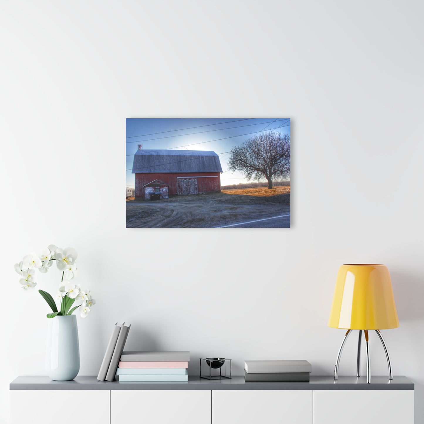 U R There Photography Rochester Red on a Spring Morning Rustic Farmhouse Acrylic Wall Print