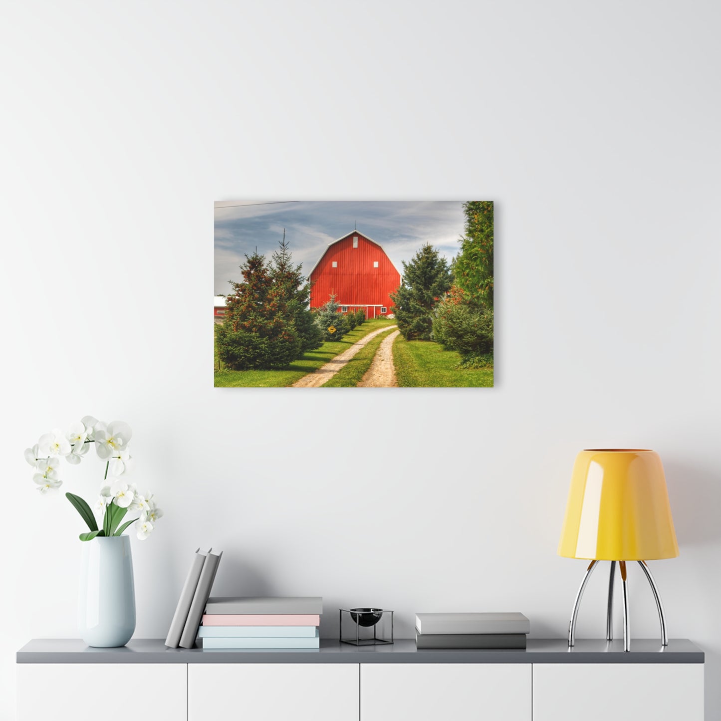 U R There Photography Brown City Road Pine Red Rustic Farmhouse Acrylic Wall Print