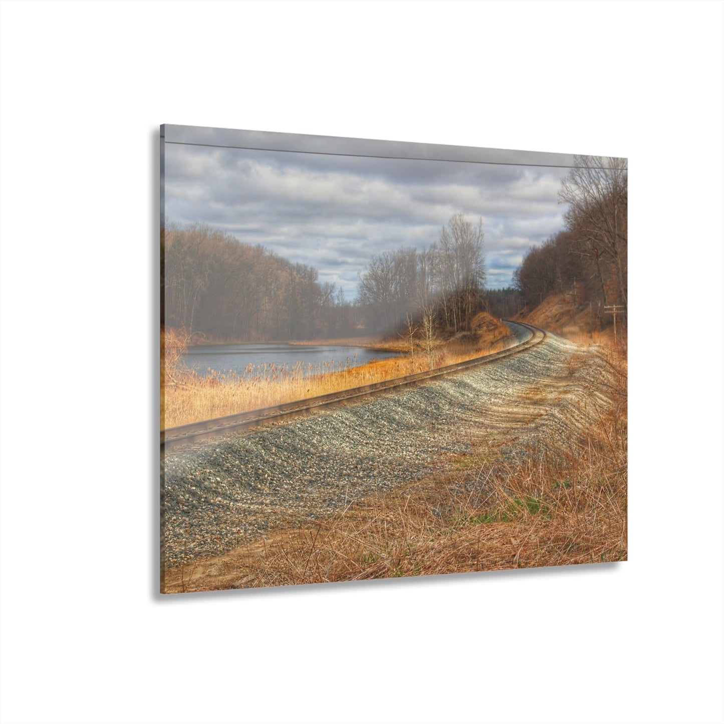 U R There Photography Aside the Tracks in Holly Rustic Farmhouse Acrylic Wall Print